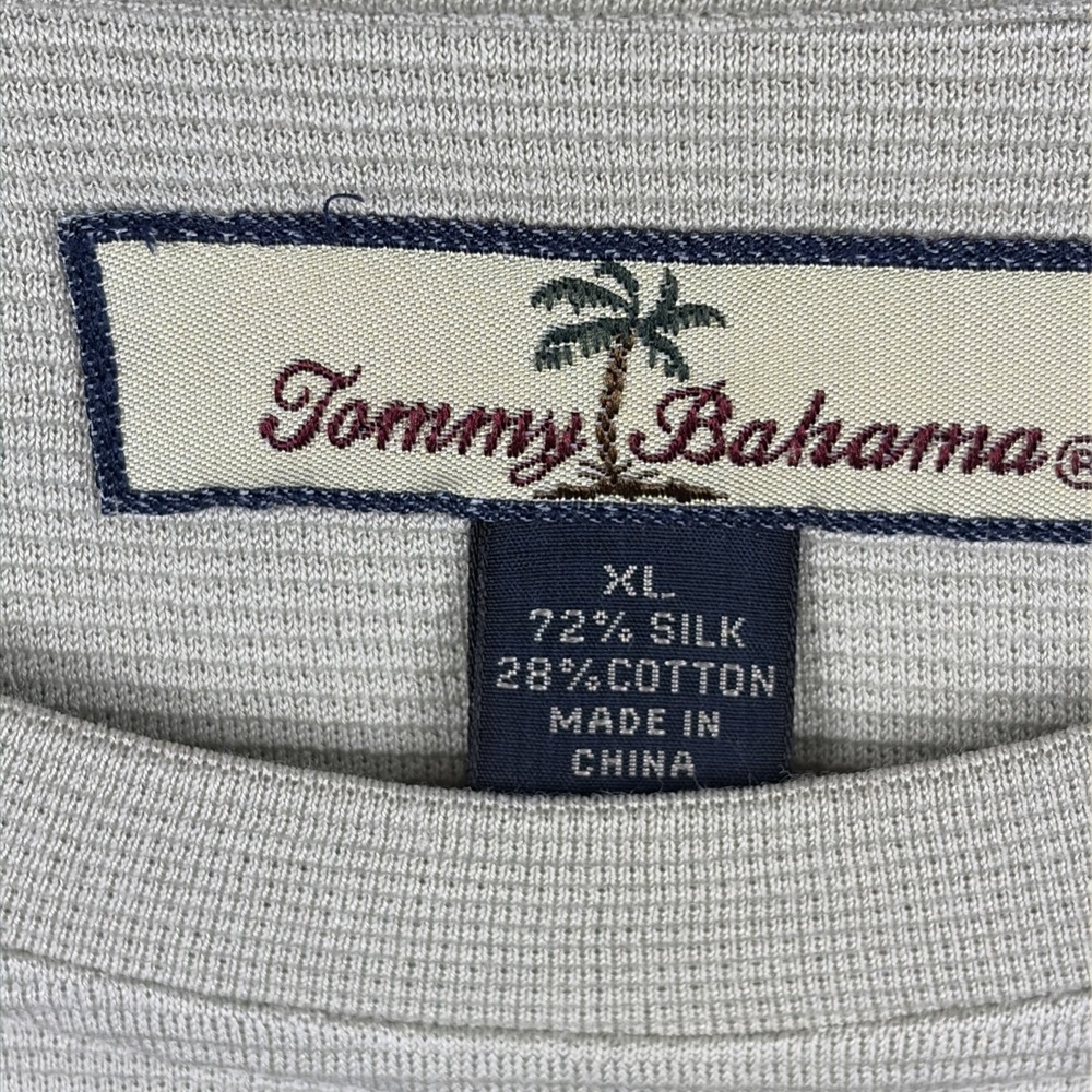 Tommy Bahama XL Short Sleeve CREAME Shirt Mens Palm Tree Casual - Picture 3 of 11